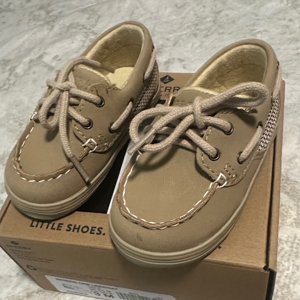 Sperry Kids Beige Moccasins
